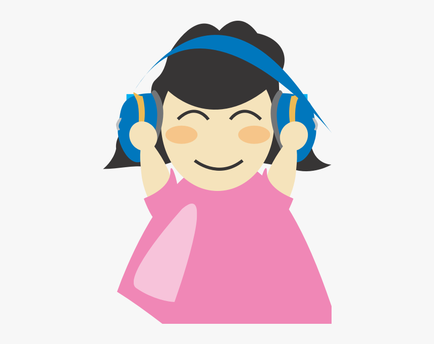 Girl With Headphones Vector Illustration - Listen To Music Png Clipart, Transparent Png, Free Download