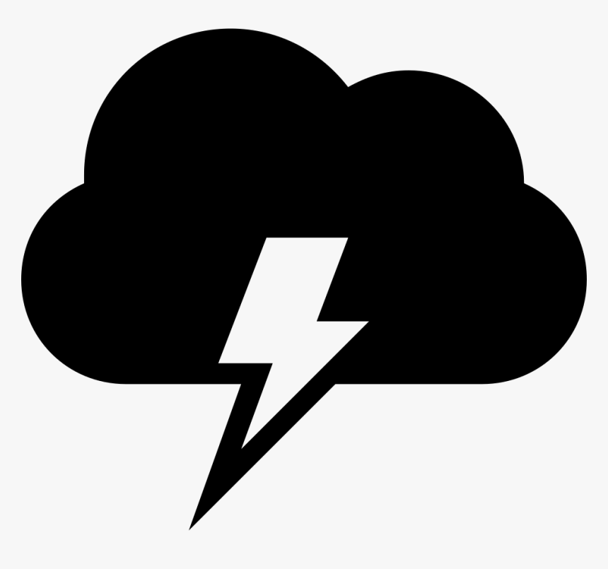 Cloud With Electrical Lightning Bolt Weather Storm - Cloud With Lightning Icon, HD Png Download, Free Download