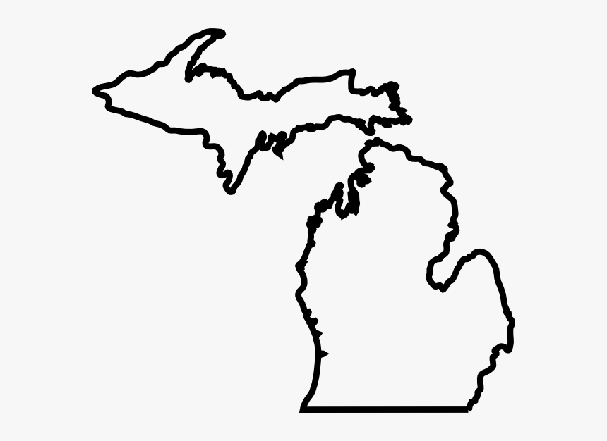 Best Photos Of Lower Michigan Silhouette - Michigan Outline, HD Png Download, Free Download