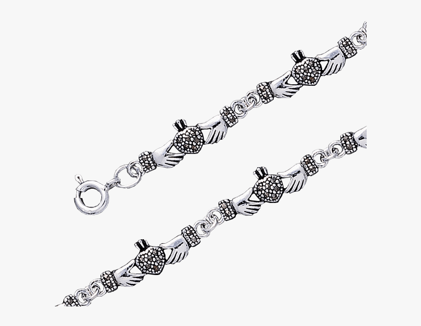 Irish Claddagh With Marcasite Bracelet - Chain, HD Png Download, Free Download