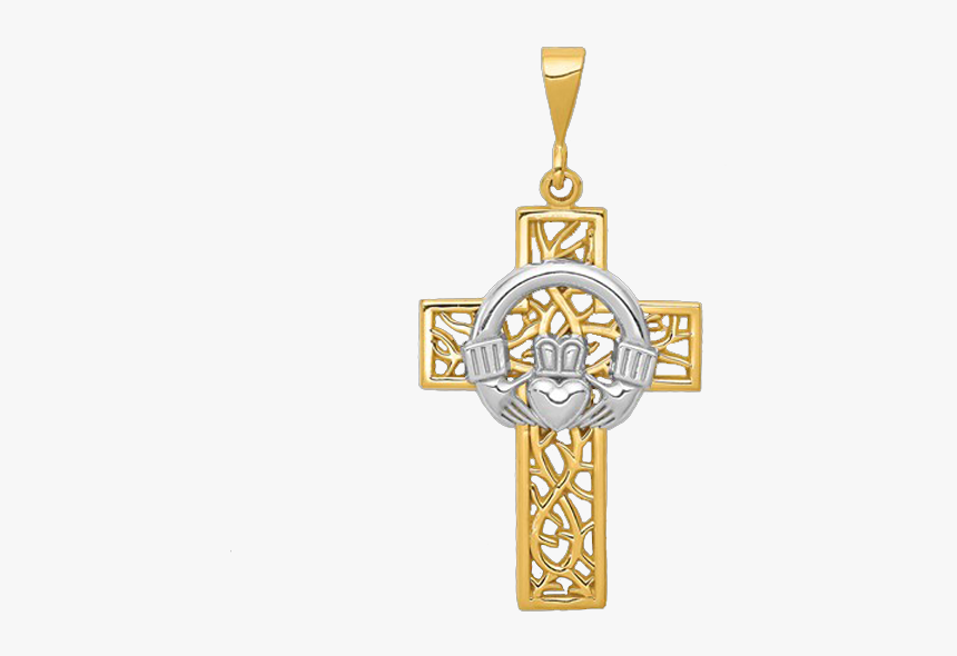 Celtic Vine Gold Cross Pendant - Locket, HD Png Download, Free Download