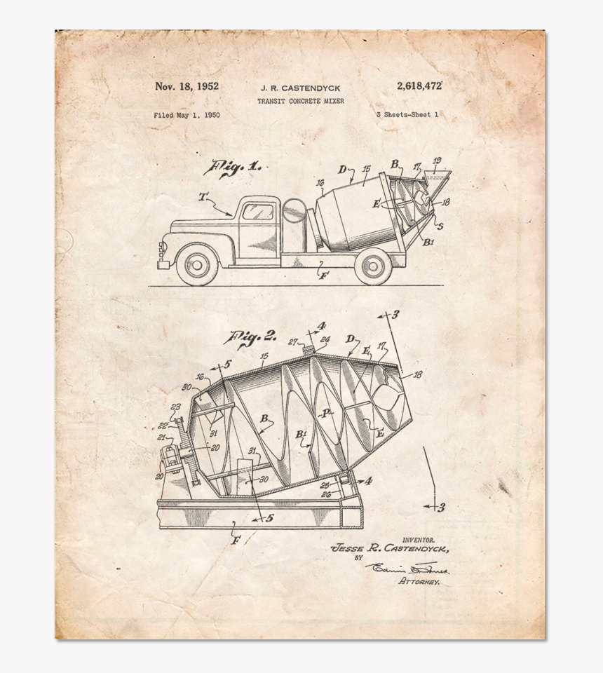 Cement Mixer Truck Design, HD Png Download, Free Download