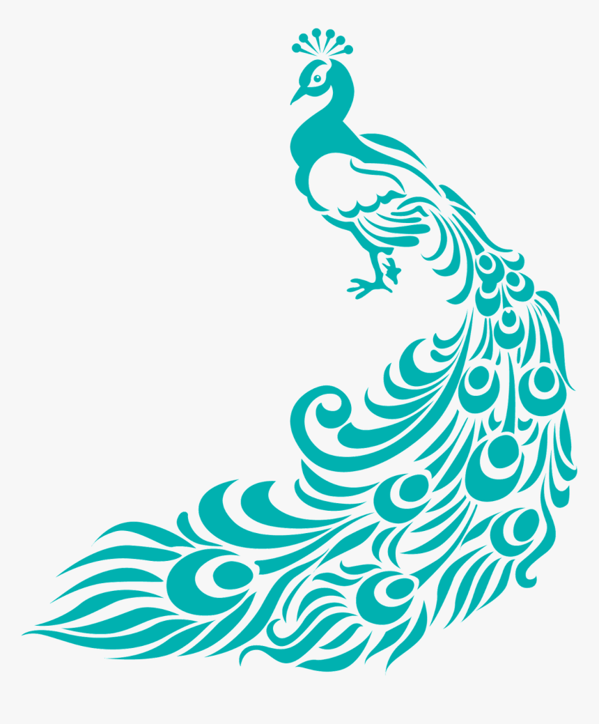 Home Decor Large-size Simple Peacock Designs Clipart - Peacock Fabric Painting Design, HD Png Download, Free Download