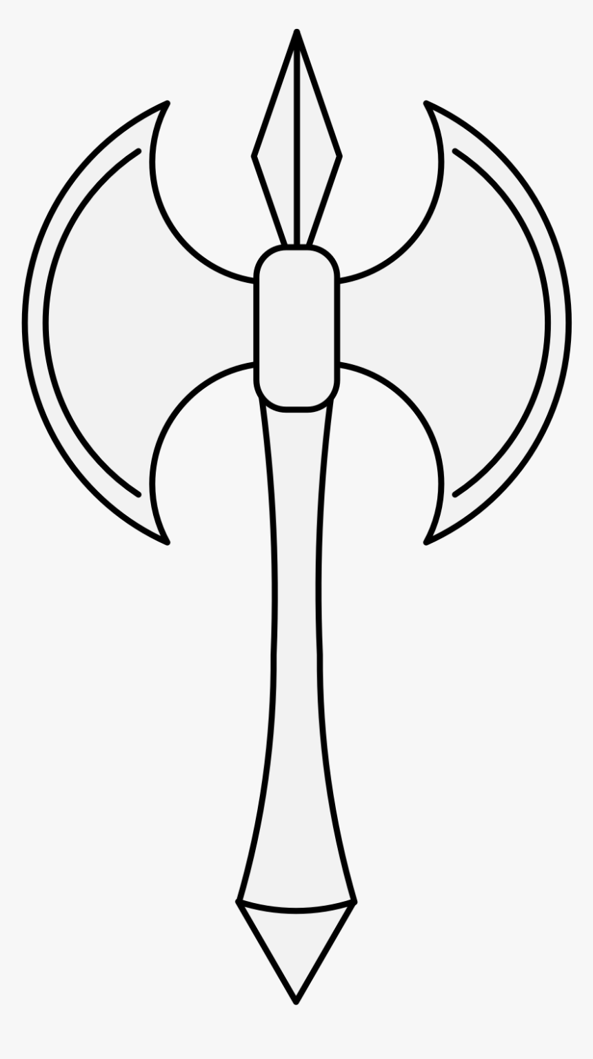 Traceable Heraldic Art - Easy Battle Axe Drawing, HD Png Download, Free Download