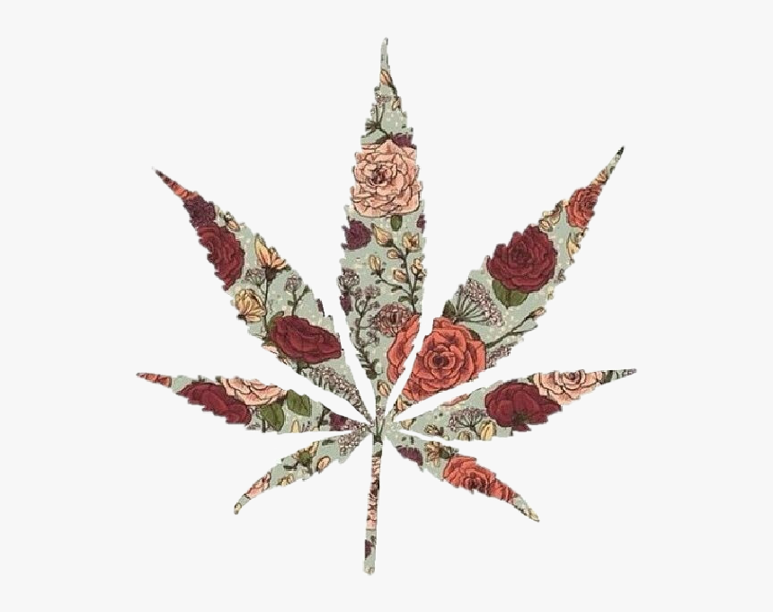 #mariguana #maryjane #rosas #hierba #toque - Weed Leaf, HD Png Download, Free Download