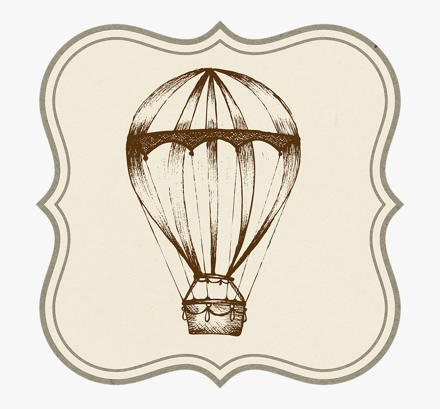 Hot Air Balloon, Travel, Transportation, Tag, Label - Antique Hot Air Balloons Clipart, HD Png Download, Free Download