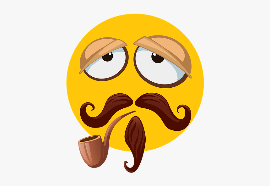 Mustache, Beard, Lazy, Sleeping, Smoking, Face, Emoji - Beard Emoji, HD Png Download, Free Download