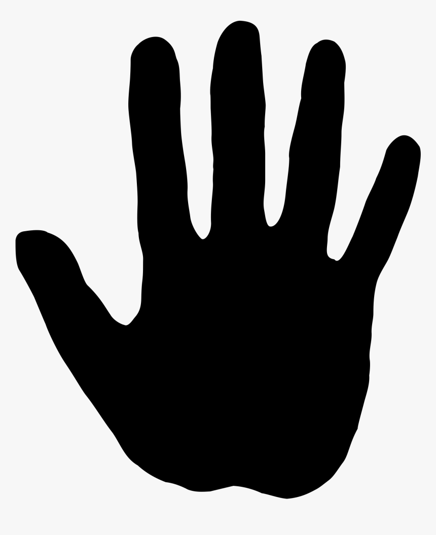 Hand Finger Silhouette Thumb Arm - Black Hand Stop Sign, HD Png Download, Free Download