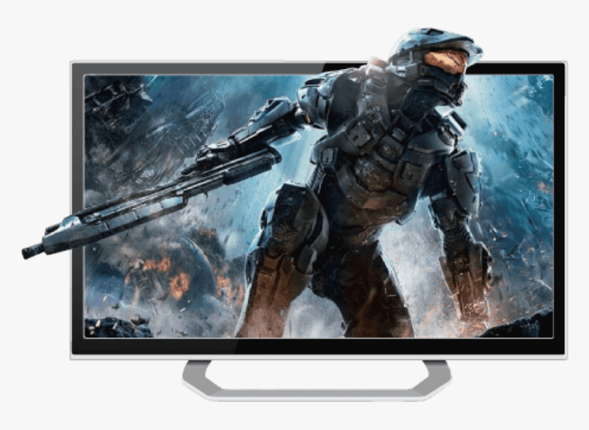 Videogame Soldier Bursting From A Screen - Halo 4 Pc, HD Png Download, Free Download