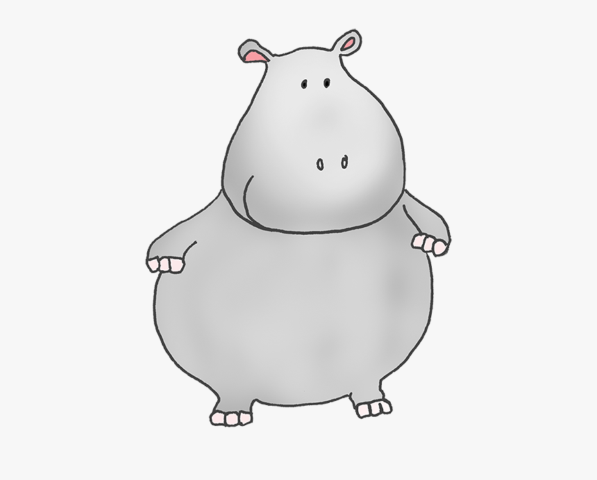 Fat Cartoon Hippo - Transparent Background Hippo Clipart, HD Png Download, Free Download