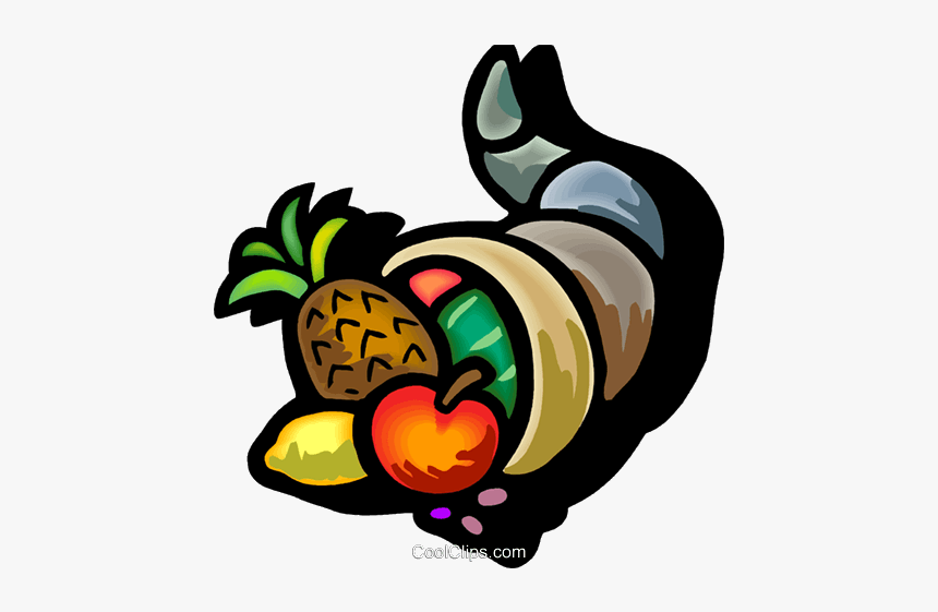 Cornucopia X Filled With Fruit Royalty Free Vector - Thanksgiving Clip Art Black, HD Png Download, Free Download