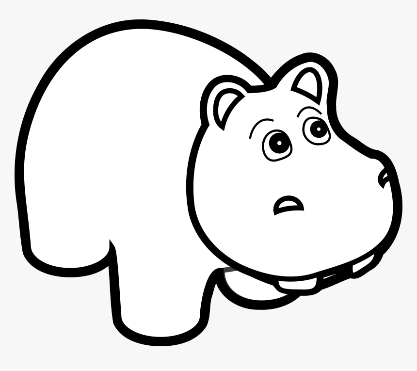 Png Free Stock Black White Panda Free Images Info - Black And White Clipart Hippo, Transparent Png, Free Download