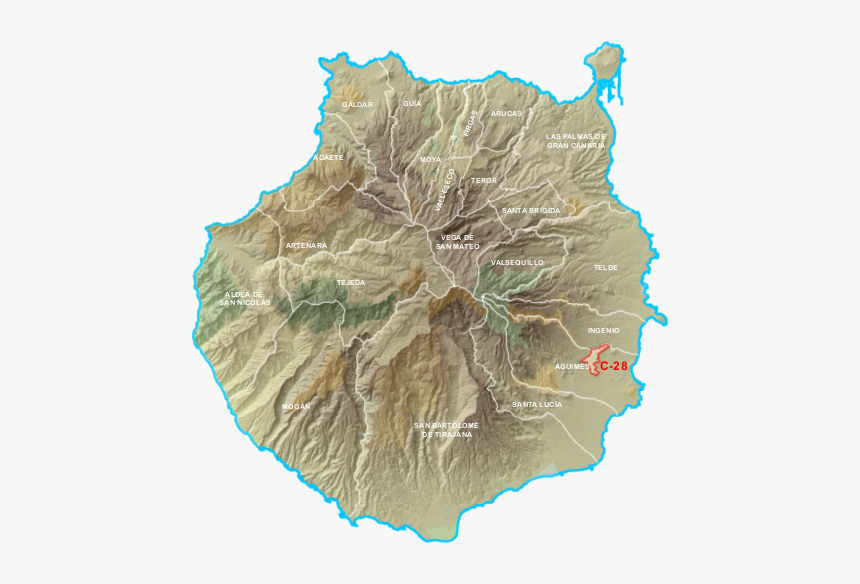 C-28 Montaña De Agüimes - Vector Gran Canaria, HD Png Download, Free Download