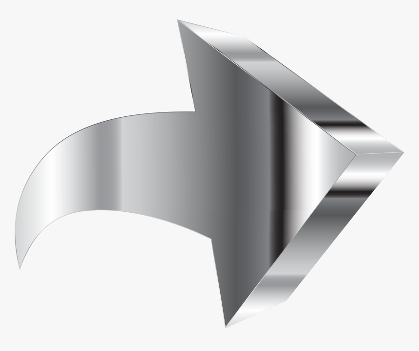 Shiny Chrome 3d Arrow Clip Arts - 3d Direction Arrow Png, Transparent Png, Free Download