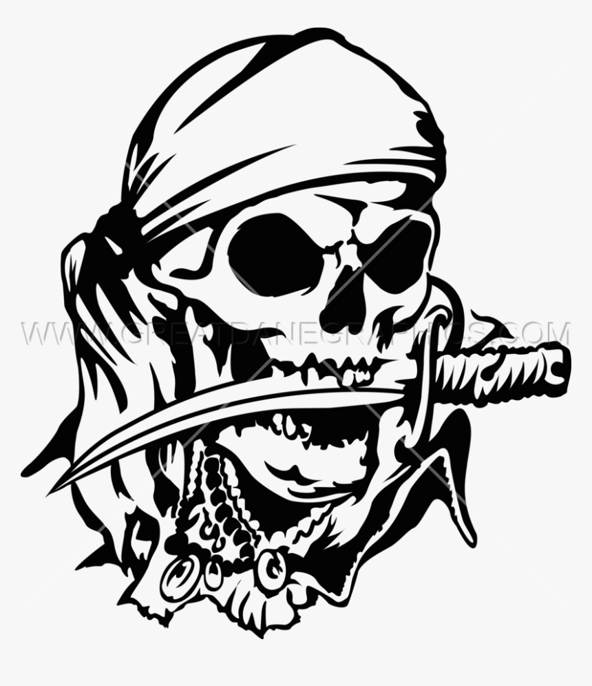 Collection Of Free Drawing Art Skull Download On Ui - Pirate Skull And Knife, HD Png Download, Free Download