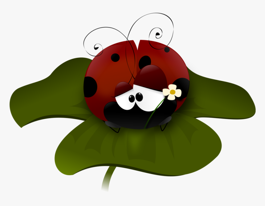 Frog Cartoon Ladybird Beetle Mouth - Ladybugs On A Flower Cartoon, HD Png Download, Free Download
