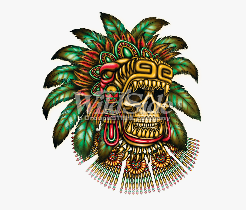 Transparent Side Skull Png - Aztec Goddess Jaguar Aztec Warrior Tattoo, Png Download, Free Download