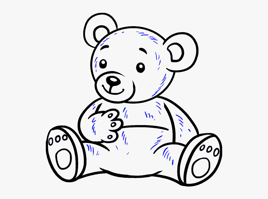Hippo Clipart Easy Draw, Hippo Easy Draw Transparent - Easy Cartoon Teddy Bear, HD Png Download, Free Download