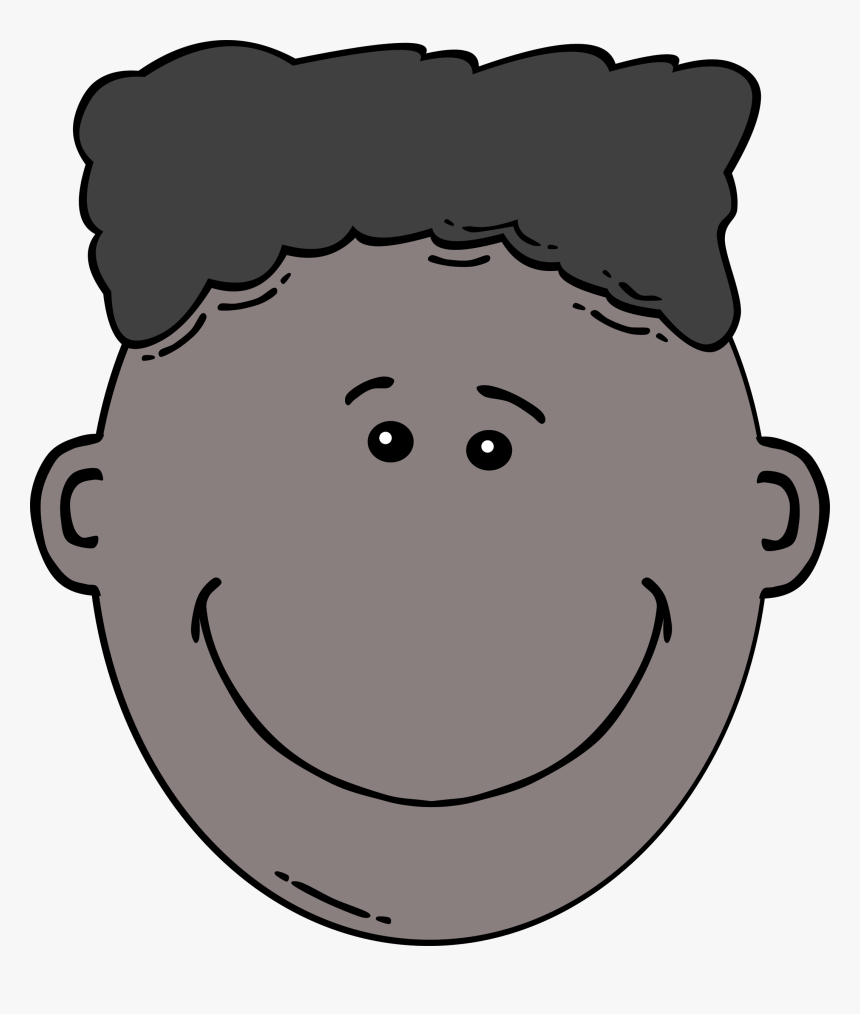 Boy Face Cartoon Clip Arts - Black And White Boy Face, HD Png Download, Free Download