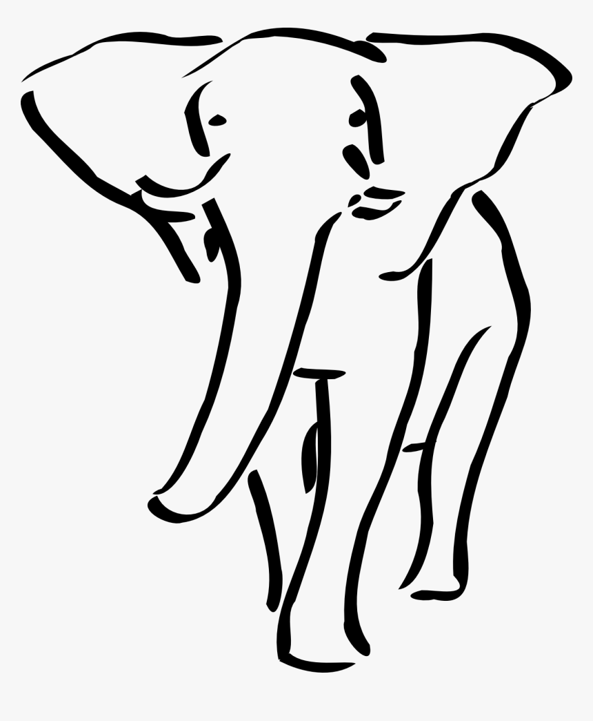 Hippo Clipart Black And White - Elephant Clip Art, HD Png Download, Free Download