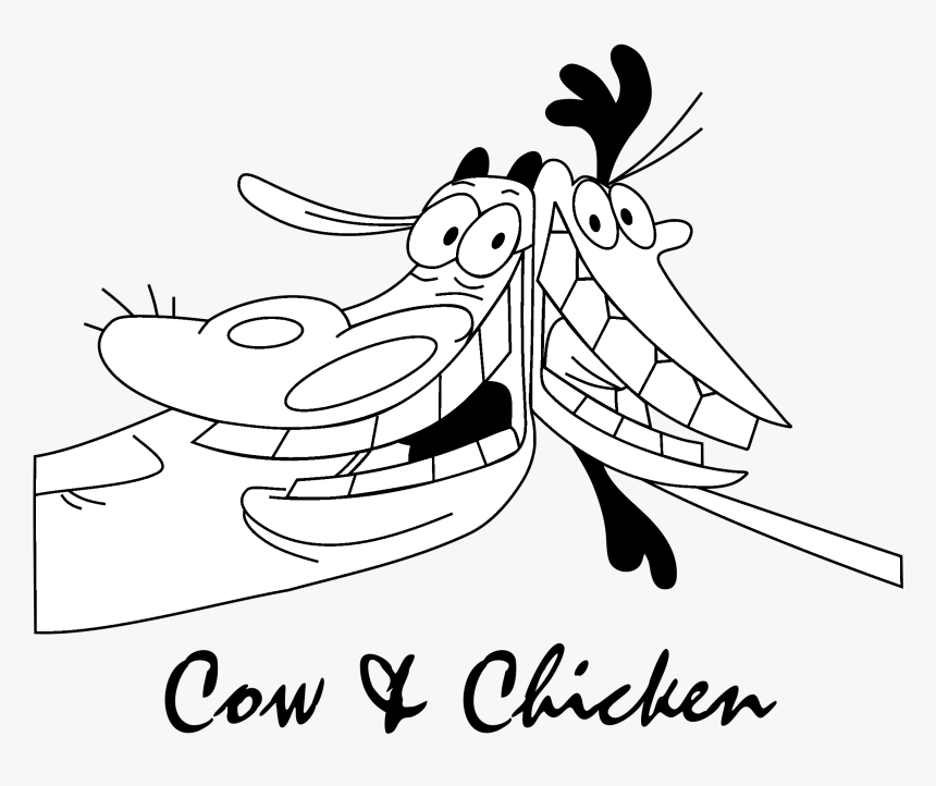 Cow And Chicken Drawing, HD Png Download, Free Download