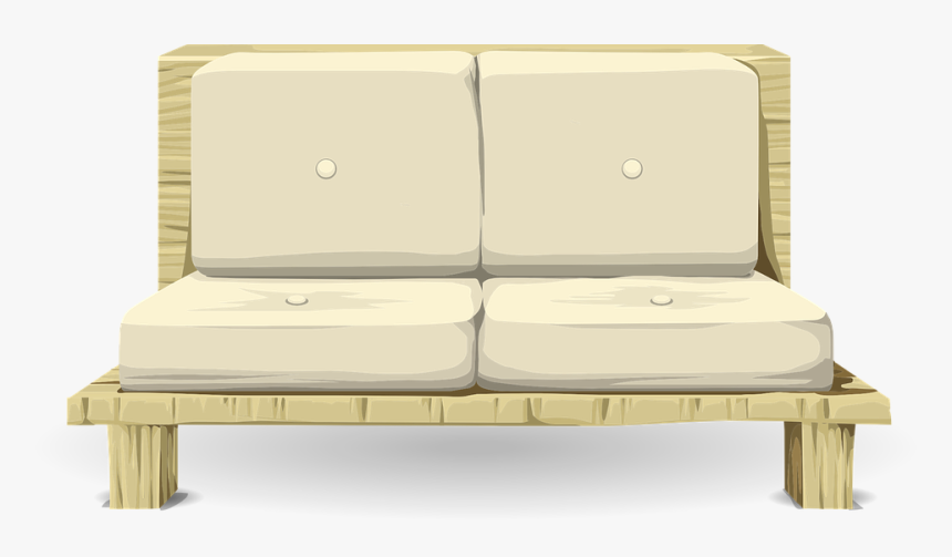 Sofa, Loveseat, Couch, Futon, Furniture, Wood, Cushions - Bed Frame, HD Png Download, Free Download