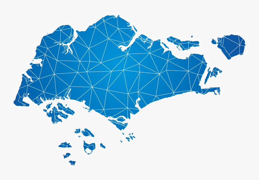 Blue Map Singapore Of Photography Royalty-free Vector - Singapore Map Grey, HD Png Download, Free Download