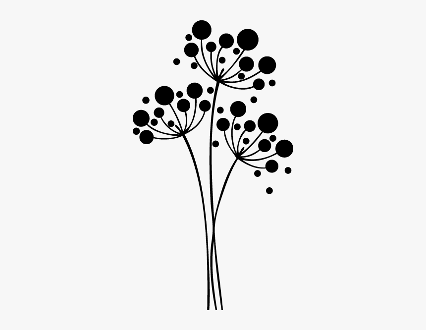 Flower Silhouette Drawing Painting Phonograph Record - Flower Silhouette, HD Png Download, Free Download