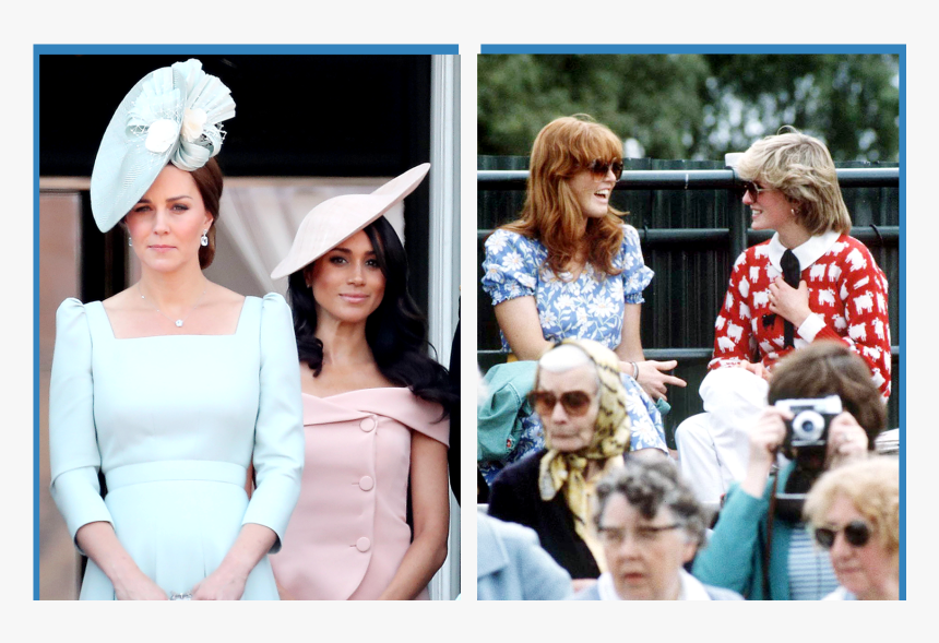 Left Dutchess Kate And Dutchess Meghan Attend The Trooping - Kate Middleton Alexander Mcqueen Blue Dress, HD Png Download, Free Download