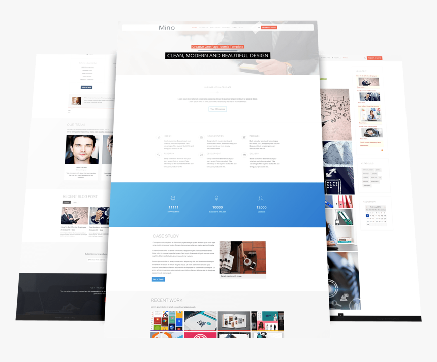 One Page Joomla Template - Website Company Profile Design Template, HD Png Download, Free Download