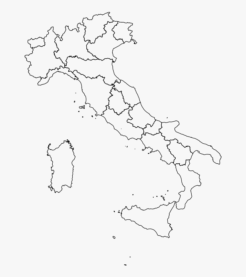 Maps Vector Trail - Italy Map Outline Regions, HD Png Download, Free Download