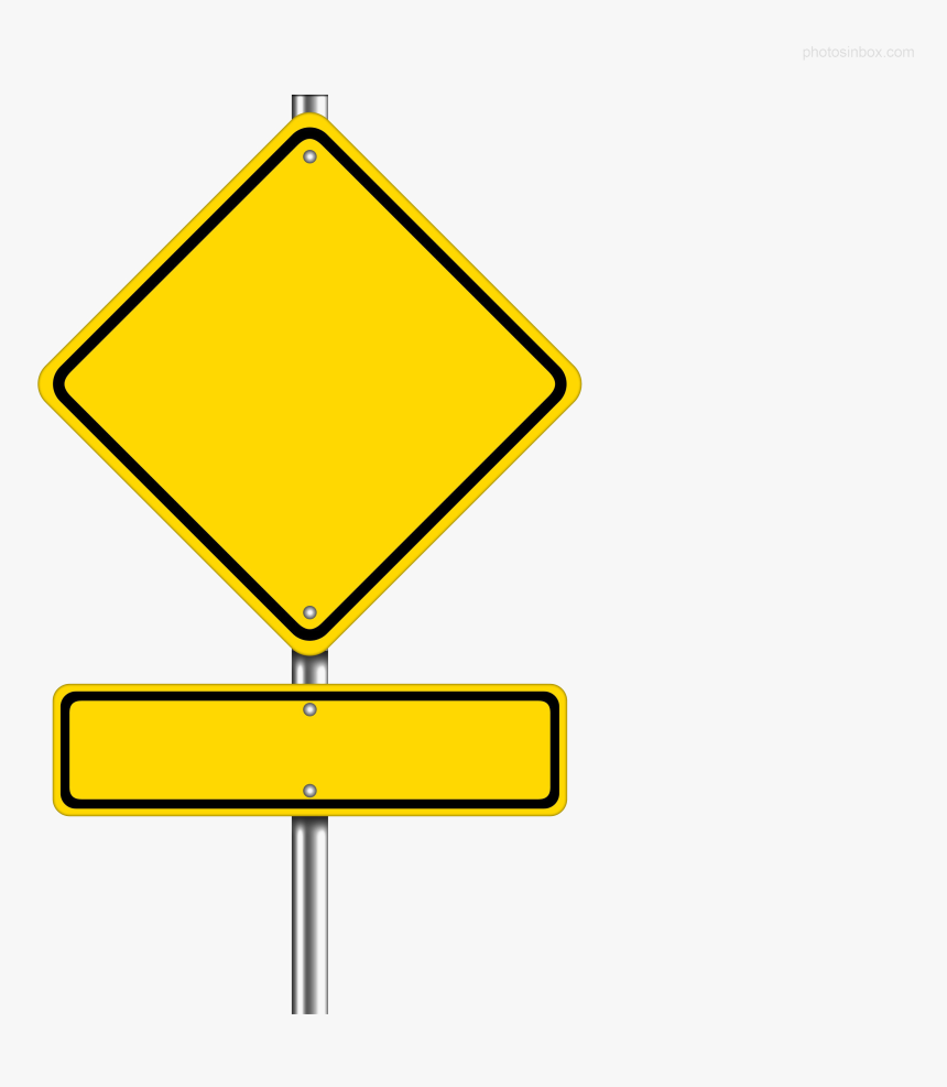 Blank Construction Sign Png Clipart - Blank Road Sign Clipart, Transparent Png, Free Download