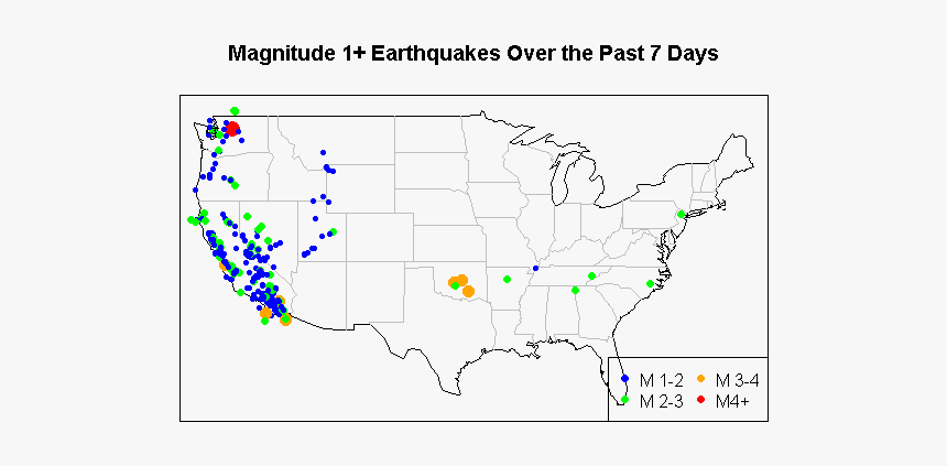 Earthquakes Week Prior To 2013 06 - Usa Map Vector, HD Png Download, Free Download