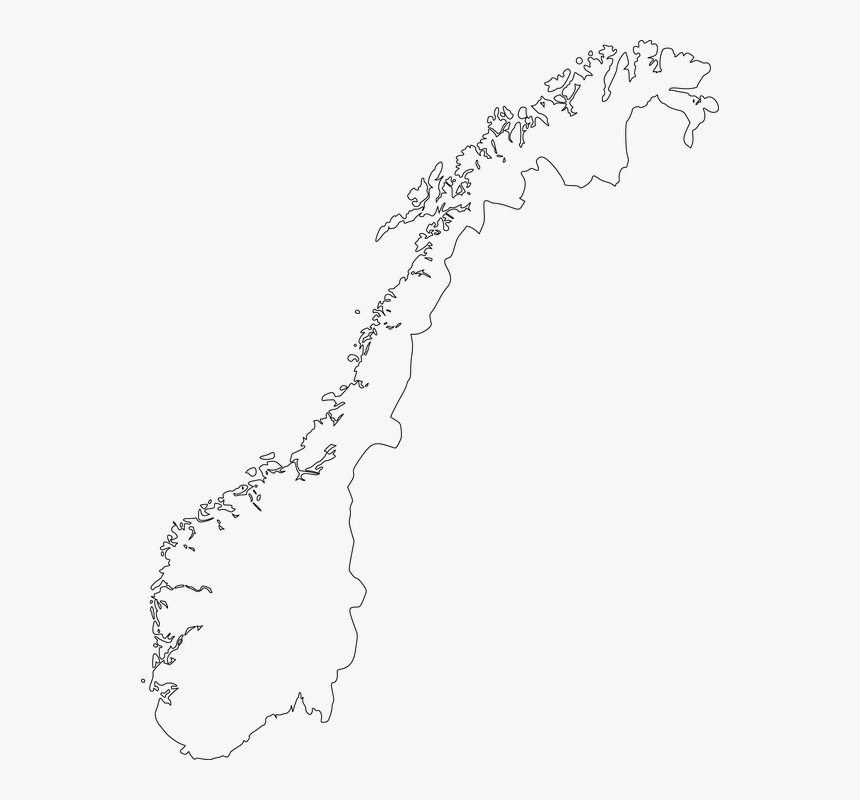 Norway, Map, Country, Europe, Norwegian - Norway Map Outline, HD Png Download, Free Download