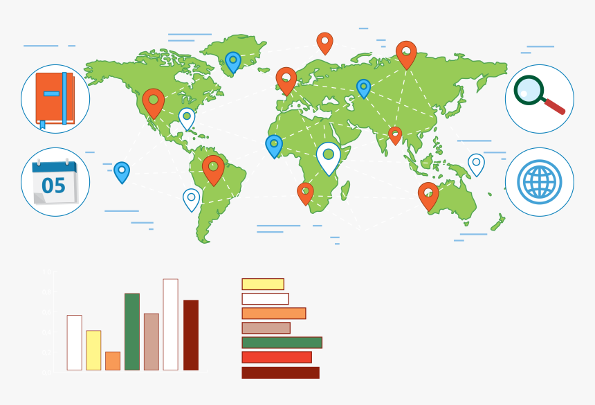 Transparent World Map Vector Png - Infographic World Map Ppt, Png Download, Free Download