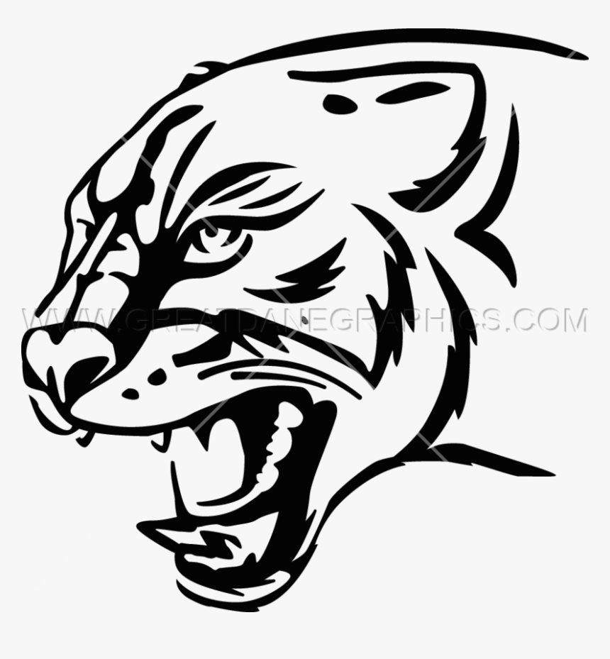 Cougar Clipart , Png Download - Black And White Panther Head Clipart, Transparent Png, Free Download