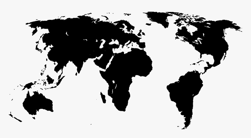 Black World Map Hd Wallpaper - World Map Silhouette Png, Transparent Png, Free Download