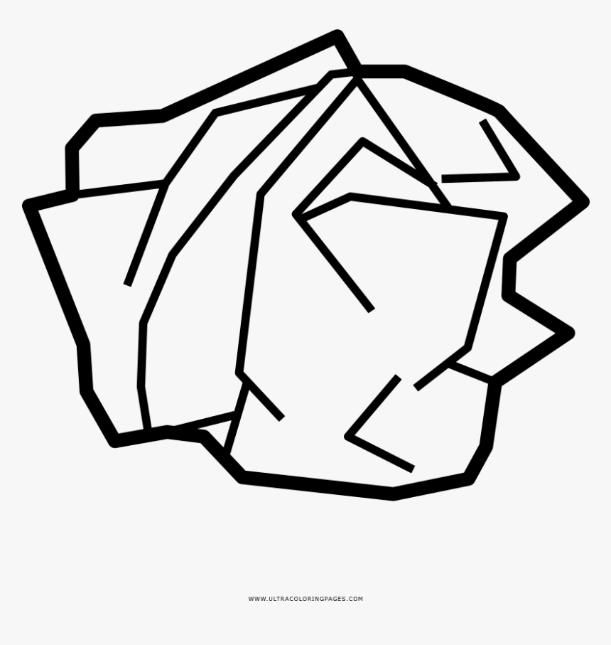 Crumpled Paper Coloring Page - Cartoon Crumpled Paper Clipart, HD Png  Download - kindpng