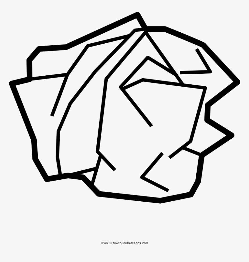 Crumpled Paper Coloring Page - Cartoon Crumpled Paper Clipart, HD Png Download, Free Download