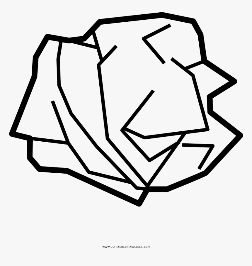 Crumpled Paper Coloring Page - Papel Arrugado Emoji, HD Png Download, Free Download