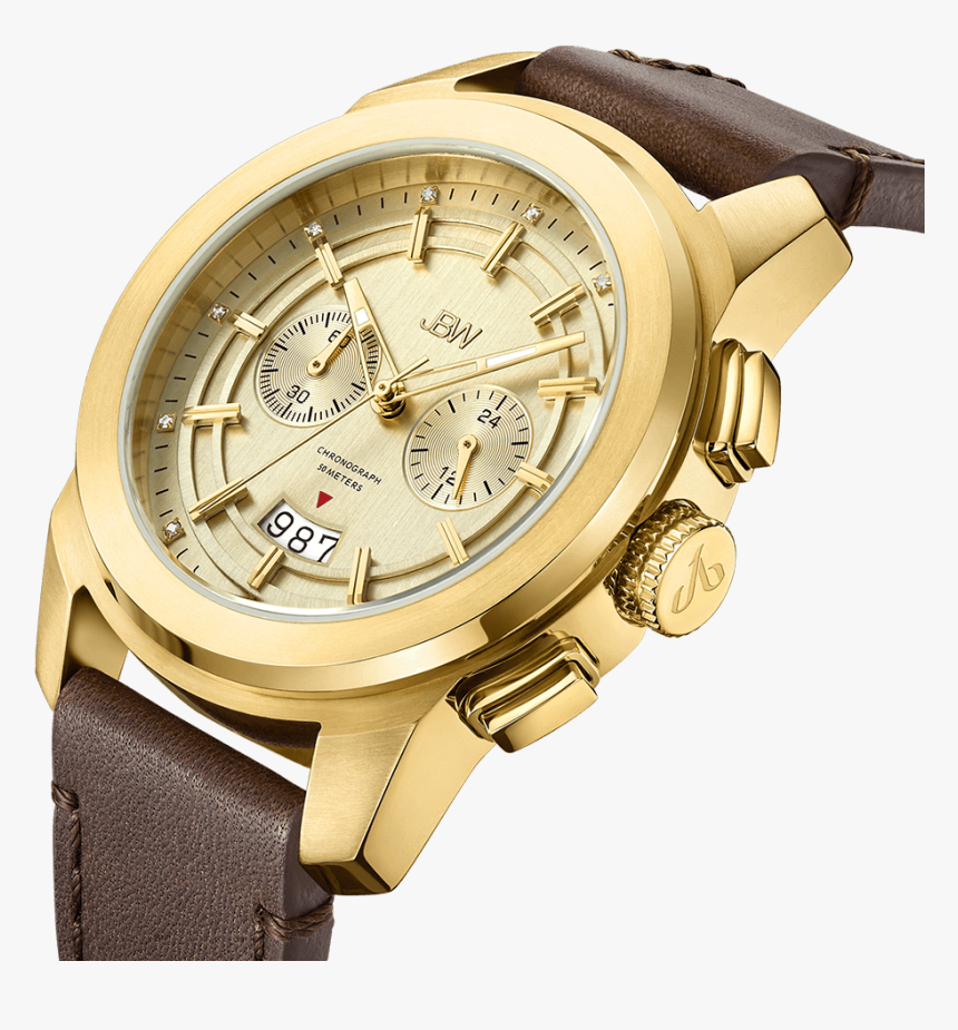 Jbw Mohawk J6352b Gold Brown Leather Diamond Watch - Watch Jbw J6352b, HD Png Download, Free Download