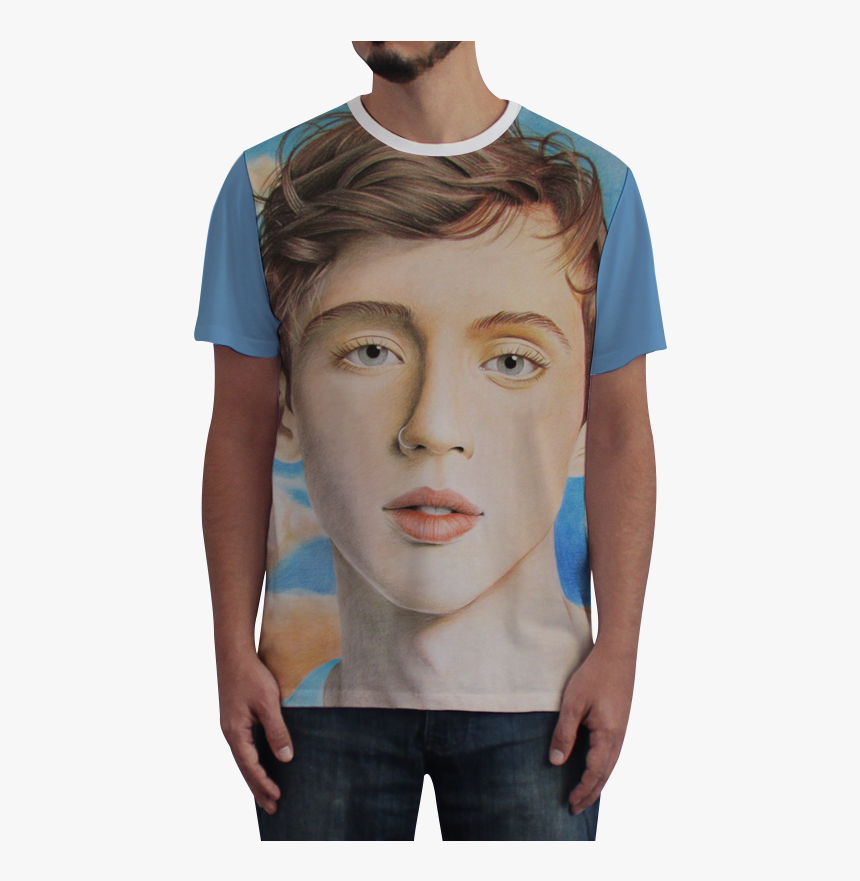 Camiseta Fullprint Troye Sivan De Artista Avenuena - Frutos Do Mar Estampa, HD Png Download, Free Download