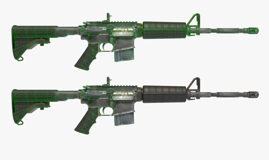 Uv 1 - Colt M4a1 With 4 Position Stock And Ris Handguard 5.56, HD Png Download, Free Download