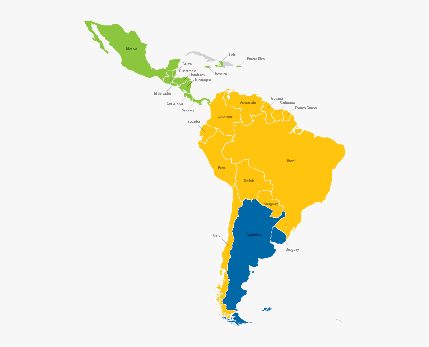 Central America / South America Teejet Offices , Png - Latin America Map Png, Transparent Png, Free Download