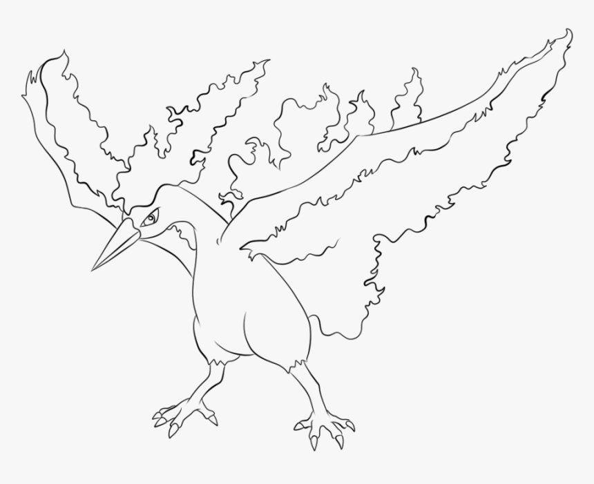 Pokemon Moltres Coloring Pages - Fire Pokemon Coloring Pages, HD Png Download, Free Download