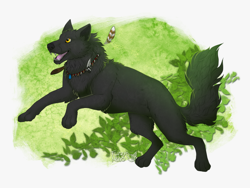 Black Wolf , Png Download - Dog Catches Something, Transparent Png, Free Download