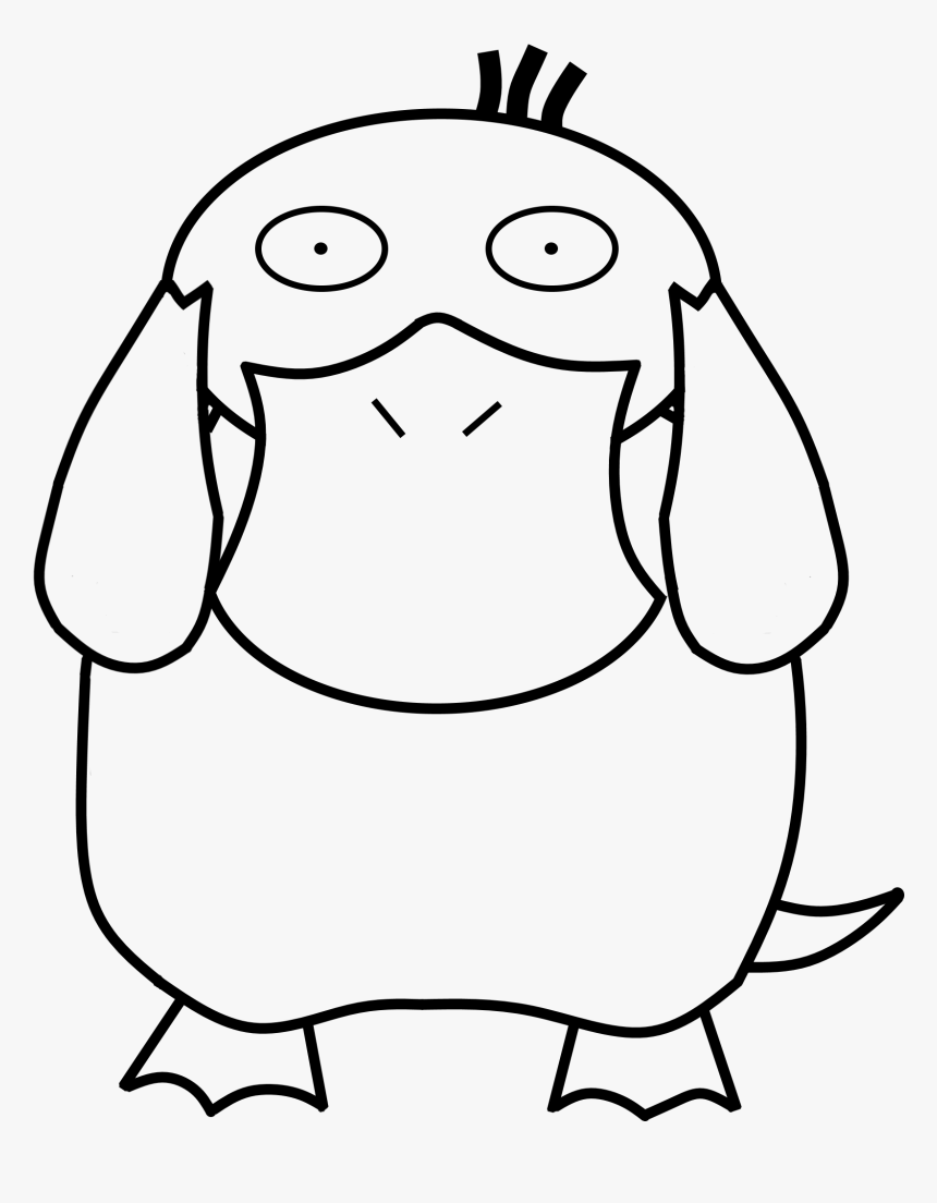 Psyduck Black And White Png, Transparent Png, Free Download