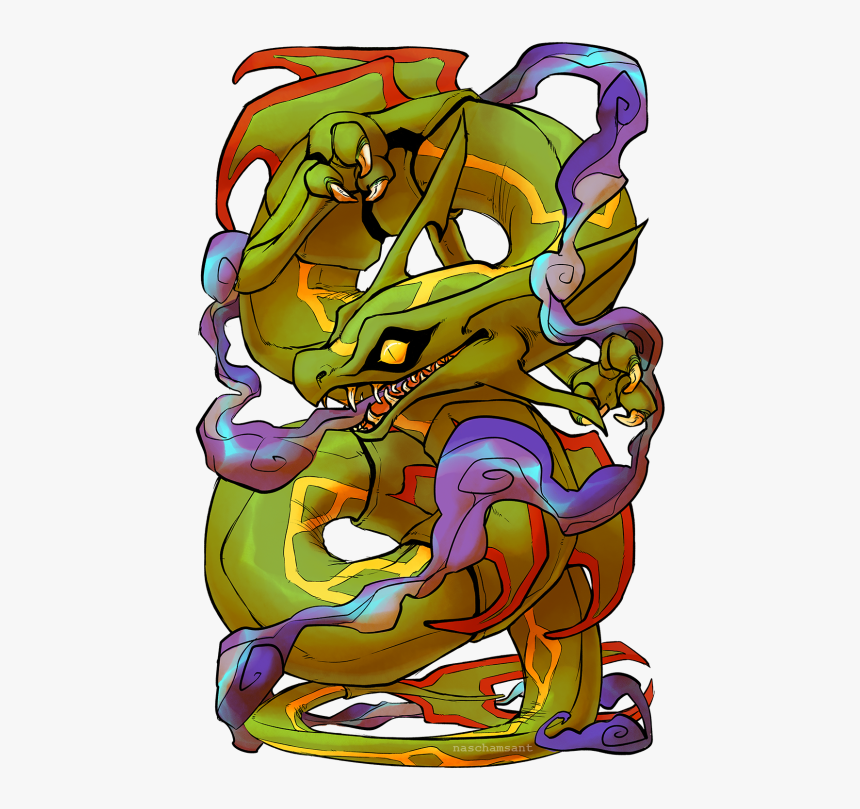 Pokemon My Art Rayquaza Back 2 Comishns - Cartoon, HD Png Download, Free Download