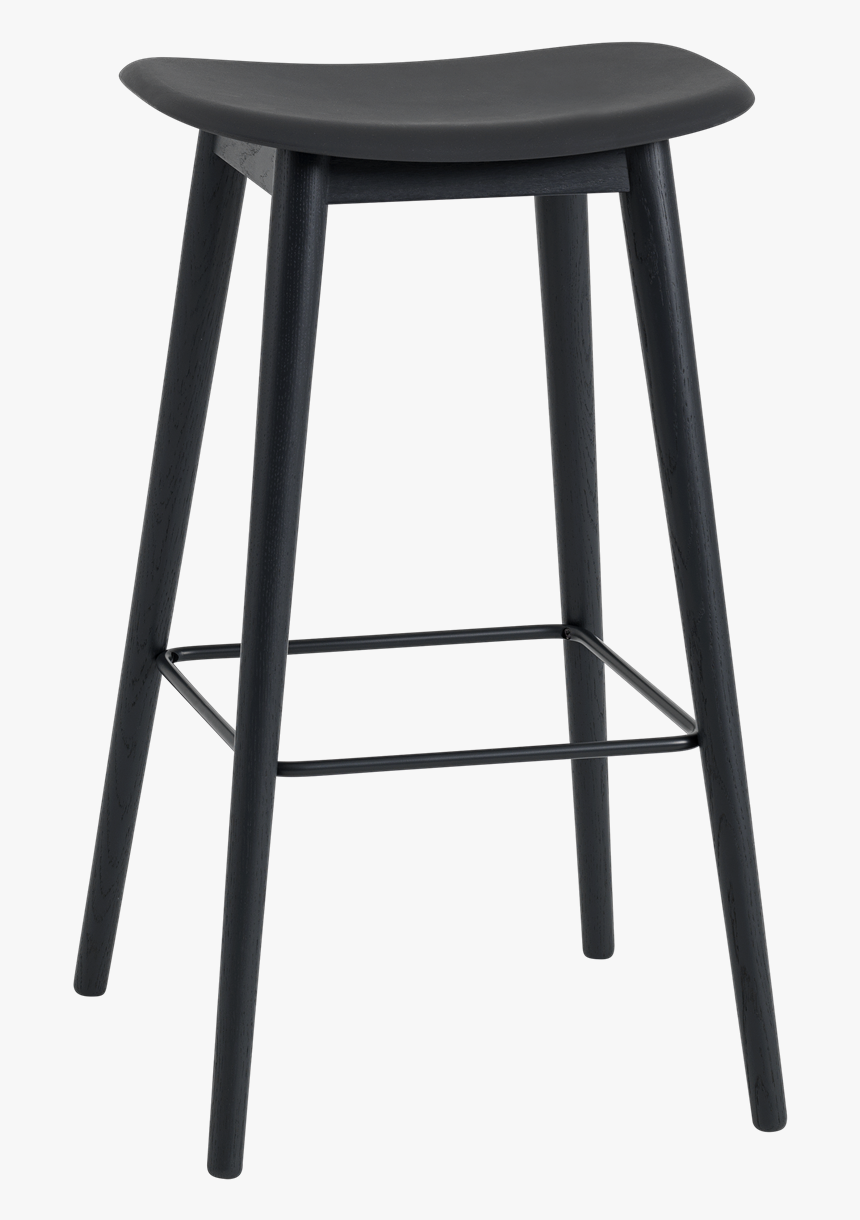 23650 Fiber Bar Stool Wood H75 Blackblack - Grey Wooden Bar Stools, HD Png Download, Free Download