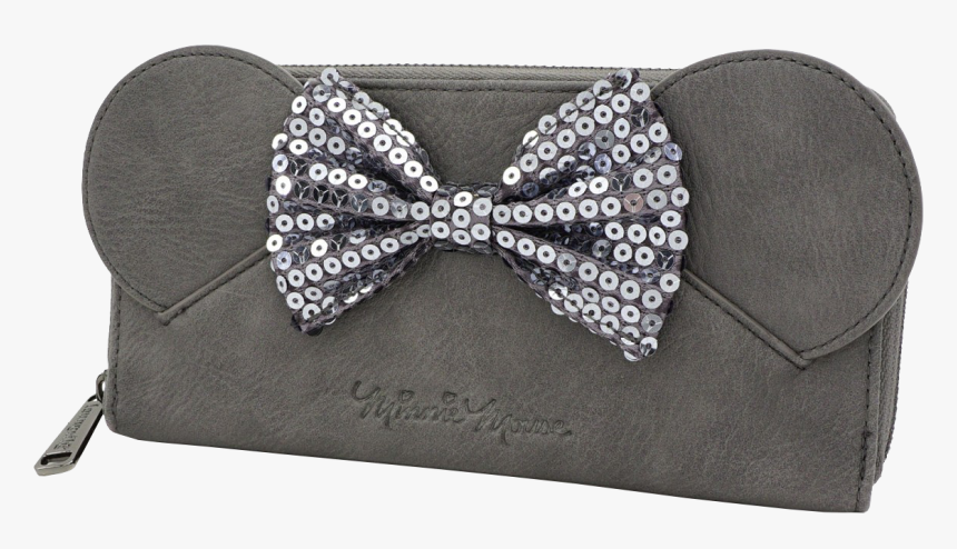 Minnie Mouse Grey With Sequin Bow - Handbag, HD Png Download, Free Download